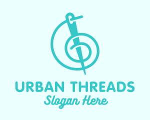 Teal Thread Needle logo design