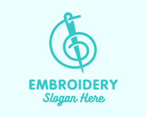 Teal Thread Needle logo design