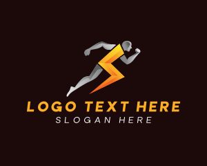 Voltage - Thunder Runner Athlete logo design