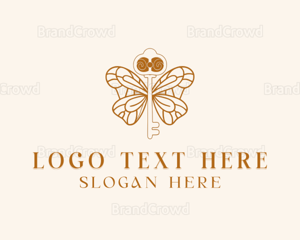 Elegant Butterfly Key Logo