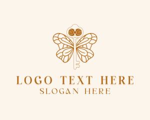 Detailed - Elegant Butterfly Key logo design