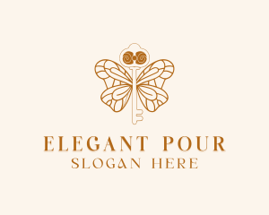 Elegant Butterfly Key logo design