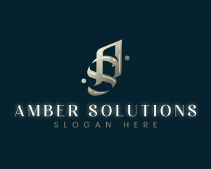 Elegant Sophisticated Glossy Letter AS logo design