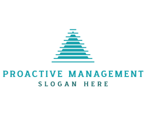 Management - Geometric Pyramid Triangle logo design