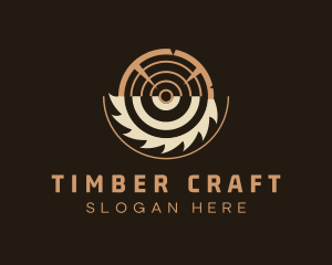 Woodcutting - Lumber Logging Round Saw logo design