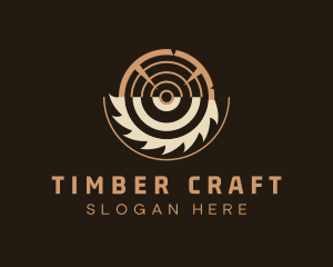 Woodcraft - Lumber Logging Round Saw logo design