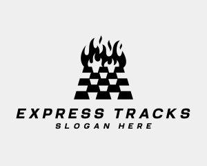 Fire Race Track logo design