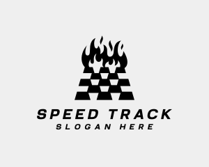 Track - Fire Race Track logo design