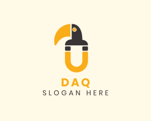 Toucan Beak Magnet Letter U Logo
