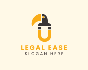 Letter U - Toucan Beak Magnet Letter U logo design