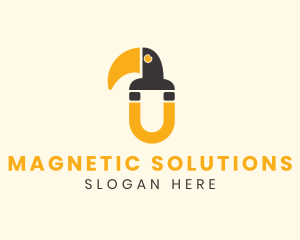 Magnetic - Toucan Beak Magnet Letter U logo design