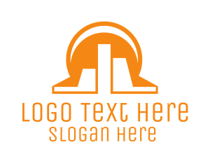 Land Developer - Orange Sun Statistics logo design