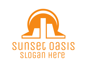 Orange Sun Statistics  logo design