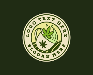 Cup - Cannabis Leaf Tea logo design