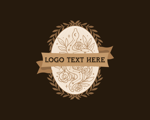 Banner - Mystical Floral Serpent logo design