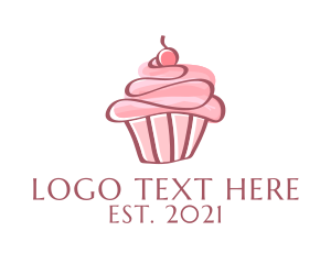 Pastry - Sweet Watercolor Cupcake logo design