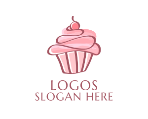 Sweet Watercolor Cupcake  Logo