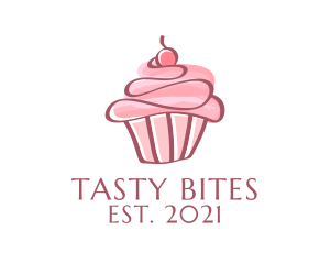 Snacks - Sweet Watercolor Cupcake logo design