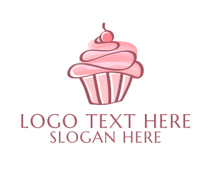 Sweet Watercolor Cupcake  Logo