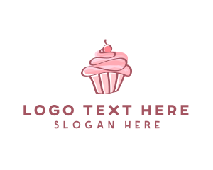 Snacks - Sweet Watercolor Cupcake logo design