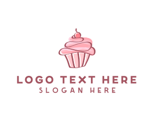 Baker - Sweet Watercolor Cupcake logo design