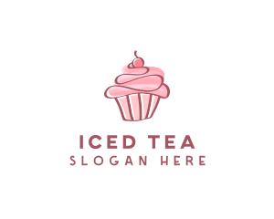 Sweet Watercolor Cupcake  logo design