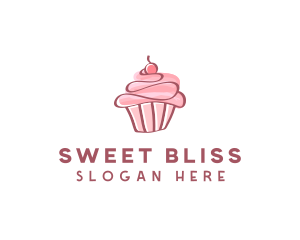 Sweet Watercolor Cupcake  logo design