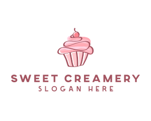 Sweet Watercolor Cupcake  logo design