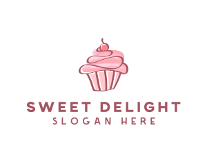 Sweet Watercolor Cupcake  logo design