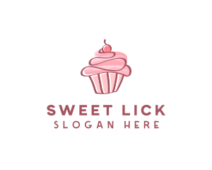 Sweet Watercolor Cupcake  logo design