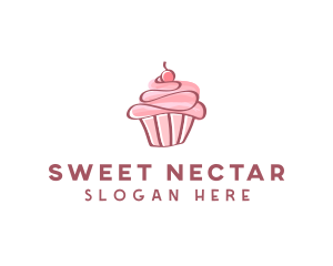 Sweet Watercolor Cupcake  logo design