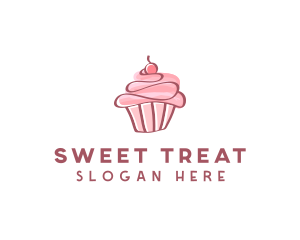 Sweet Watercolor Cupcake  logo design