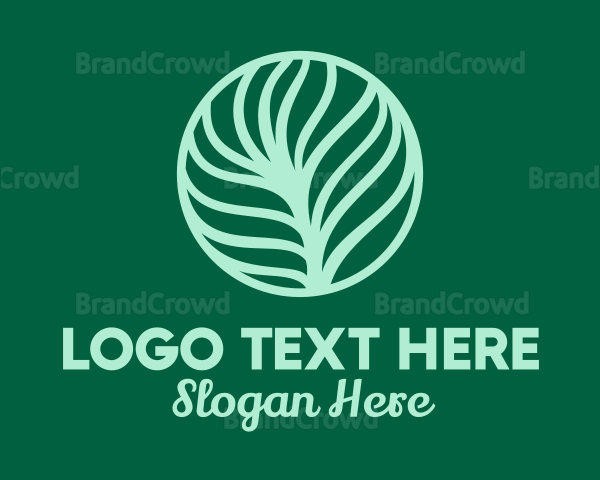 Green Plant Palm Leaf Logo