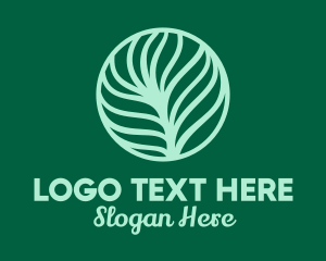 Outline - Green Plant Palm Leaf logo design