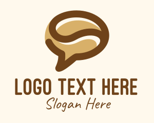 Coffee - Brown Coffee Bean Chat logo design