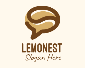 Brown Coffee Bean Chat Logo