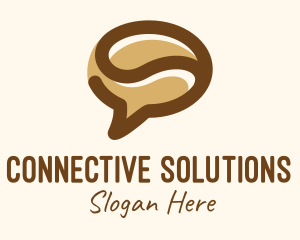 Communicate - Brown Coffee Bean Chat logo design