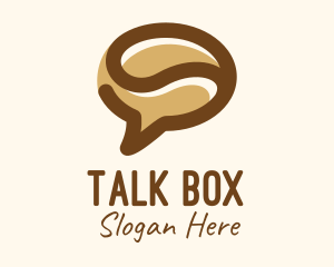 Conversation - Brown Coffee Bean Chat logo design