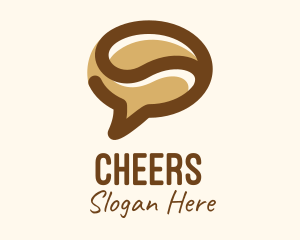 Conversation - Brown Coffee Bean Chat logo design