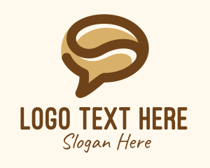 Social Network - Brown Coffee Bean Chat logo design