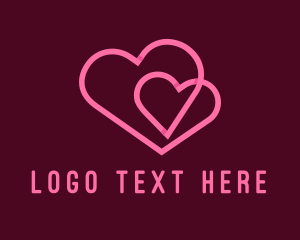 Online Relationship - 3D Couple Heart logo design