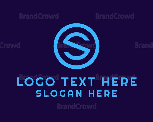Blue Letter S Badge Logo
