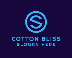 Blue Letter S Badge logo design