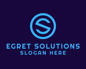 Blue Letter S Badge logo design