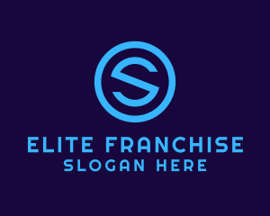 Blue Letter S Badge logo design