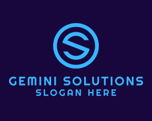 Blue Letter S Badge logo design