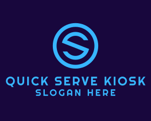 Blue Letter S Badge logo design