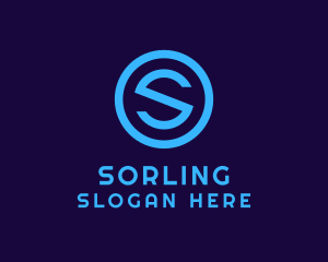 Blue Letter S Badge logo design