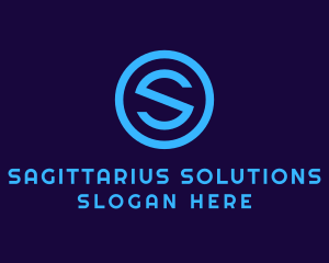 Blue Letter S Badge logo design