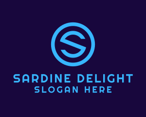 Blue Letter S Badge logo design